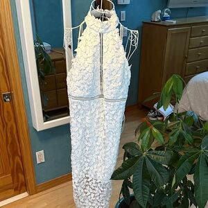 Bardot White Floral Backless Dress